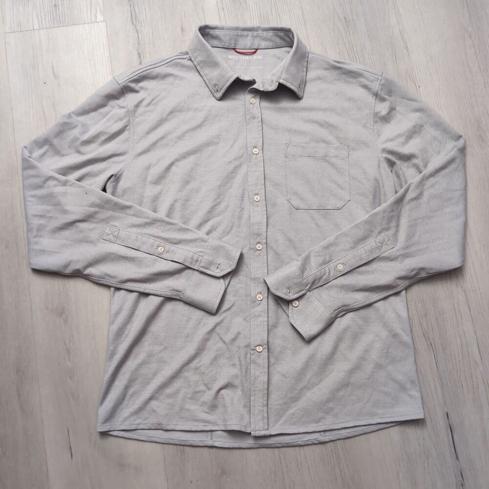 Western Rise Merino Wool Blnd Shirt Mens Large Long Sleeve